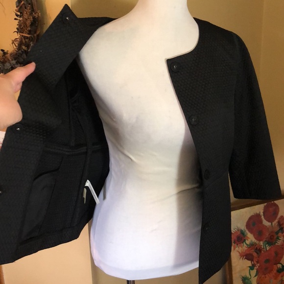 ANN TAYLOR Size 6 Diamond Quilted Classic Snapfront Blazer Lightweight $168 NEW - Picture 3 of 16